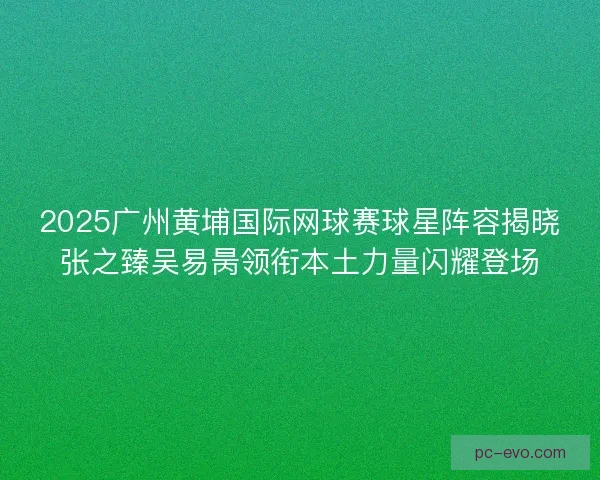 2025广州黄埔国际网球赛球星阵容揭晓张之臻吴易昺领衔本土力量闪耀登场